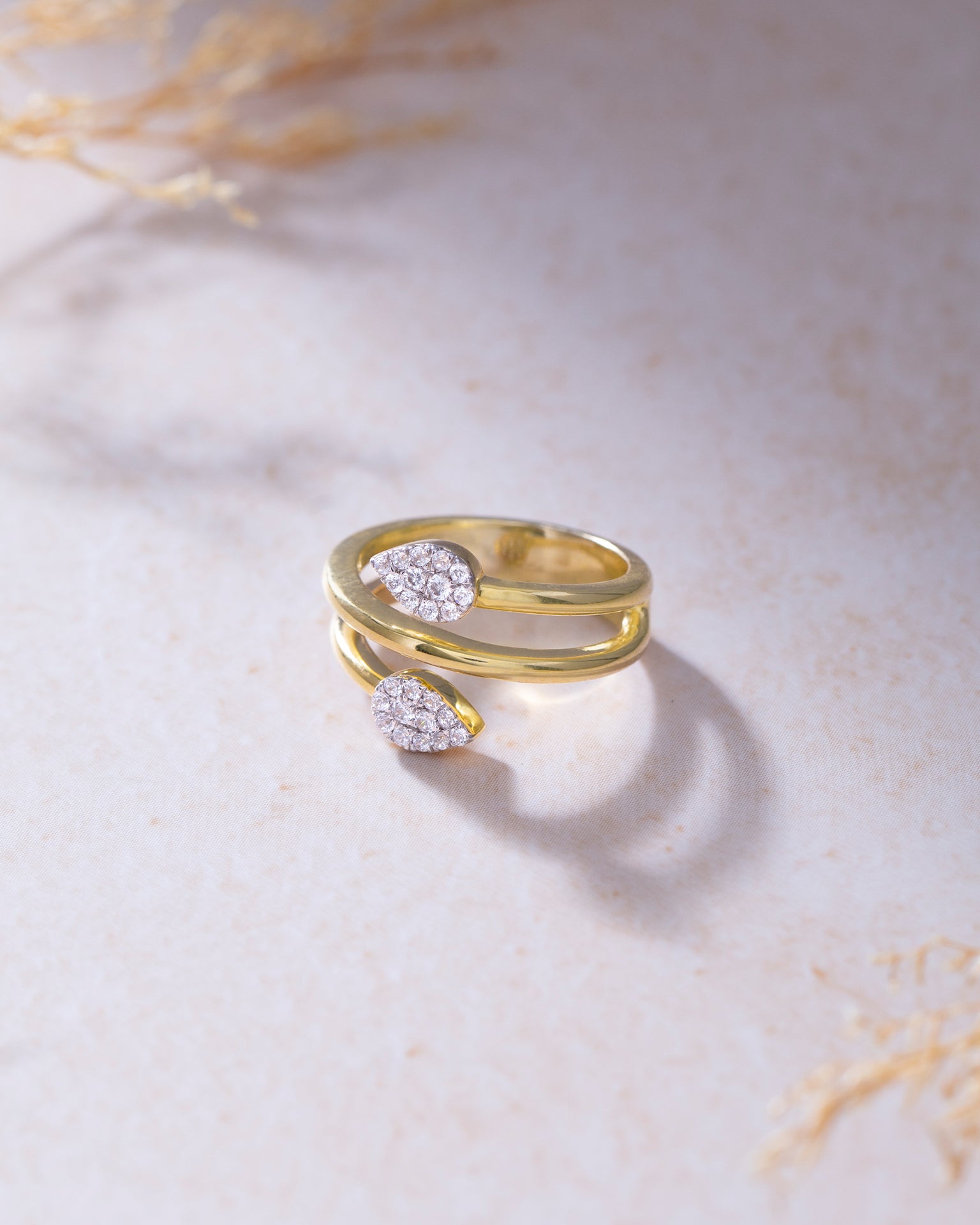 Lustrous Diamond Coil Ring, 14K Solid Gold, 1/4 ct Lab Grown Diamond-5