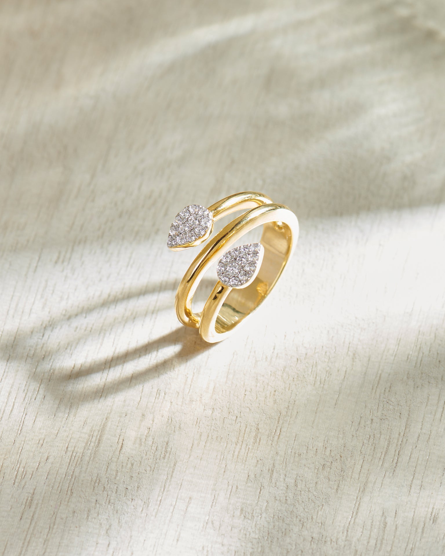 Lustrous Diamond Coil Ring, 14K Solid Gold, 1/4 ct Lab Grown Diamond-6