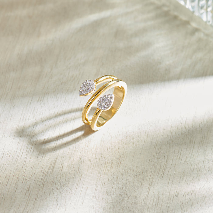 Lustrous Diamond Coil Ring, 14K Gold Vermeil, 1/4 ct Lab Grown Diamond-1