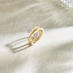 Lustrous Diamond Coil Ring, 14K Gold Vermeil, 1/4 ct Lab Grown Diamond-1