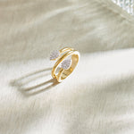 Lustrous Diamond Coil Ring, 14K Solid Gold, 1/4 ct Lab Grown Diamond-1
