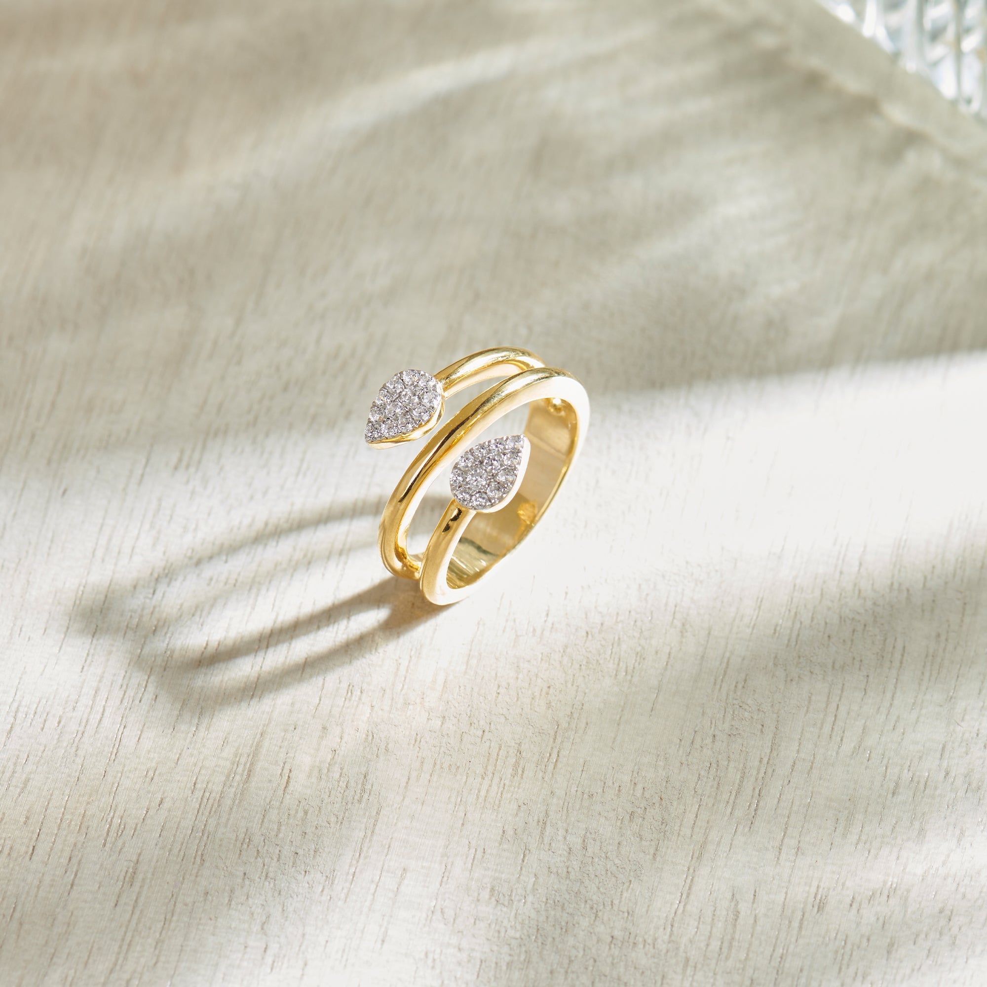 Lustrous Diamond Coil Ring, 14K Solid Gold, 1/4 ct Lab Grown Diamond-1