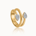 Lustrous Diamond Coil Ring, 14K Solid Gold, 1/4 ct Lab Grown Diamond-3