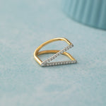 Fashionable V-shape Band, 14K Gold Vermeil, 1/3 ct Lab Grown Diamond-6