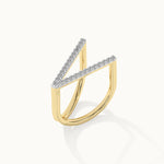 Fashionable V-shape Band, 14K Gold Vermeil, 1/3 ct Lab Grown Diamond-5