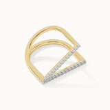 Fashionable V-shape Band, 14K Gold Vermeil, 1/3 ct Lab Grown Diamond-8