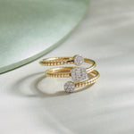 Sparkling Diamond Coil RIng, 14K Gold Vermeil, 1/4 ct Lab Grown Diamond-5
