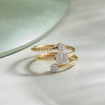 Sparkling Diamond Coil RIng, 14K Gold Vermeil, 1/4 ct Lab Grown Diamond-5