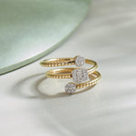 Sparkling Diamond Coil RIng, 14K Solid Gold, 1/4 ct Lab Grown Diamond-5
