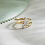 Sparkling Diamond Coil RIng, 14K Gold Vermeil, 1/4 ct Lab Grown Diamond-1