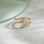 Sparkling Diamond Coil RIng, 14K Gold Vermeil, 1/4 ct Lab Grown Diamond-1