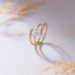 Sparkling Diamond Coil RIng, 14K Gold Vermeil, 1/4 ct Lab Grown Diamond-4