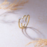 Sparkling Diamond Coil RIng, 14K Gold Vermeil, 1/4 ct Lab Grown Diamond-4