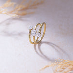 Sparkling Diamond Coil RIng, 14K Solid Gold, 1/4 ct Lab Grown Diamond-4