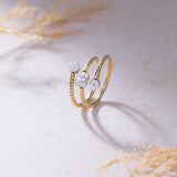 Sparkling Diamond Coil RIng, 14K Solid Gold, 1/4 ct Lab Grown Diamond-4