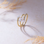 Sparkling Diamond Coil RIng, 14K Gold Vermeil, 1/4 ct Lab Grown Diamond-4