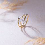 Sparkling Diamond Coil RIng, 14K Gold Vermeil, 1/4 ct Lab Grown Diamond-4