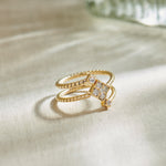 Gleaming Diamond Coil Ring, 14K Gold Vermeil, 1/4 ct Lab Grown Diamond-9