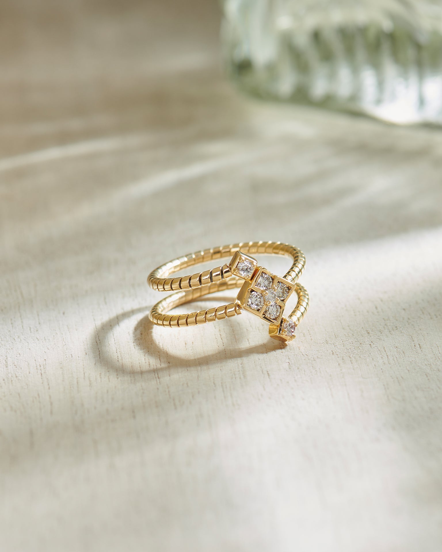 Gleaming Diamond Coil Ring, 14K Solid Gold, 1/4 ct Lab Grown Diamond-9