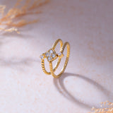 Gleaming Diamond Coil Ring, 14K Gold Vermeil, 1/4 ct Lab Grown Diamond-8