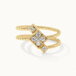 Gleaming Diamond Coil Ring, 14K Solid Gold, 1/4 ct Lab Grown Diamond-3