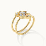 Gleaming Diamond Coil Ring, 14K Solid Gold, 1/4 ct Lab Grown Diamond-6