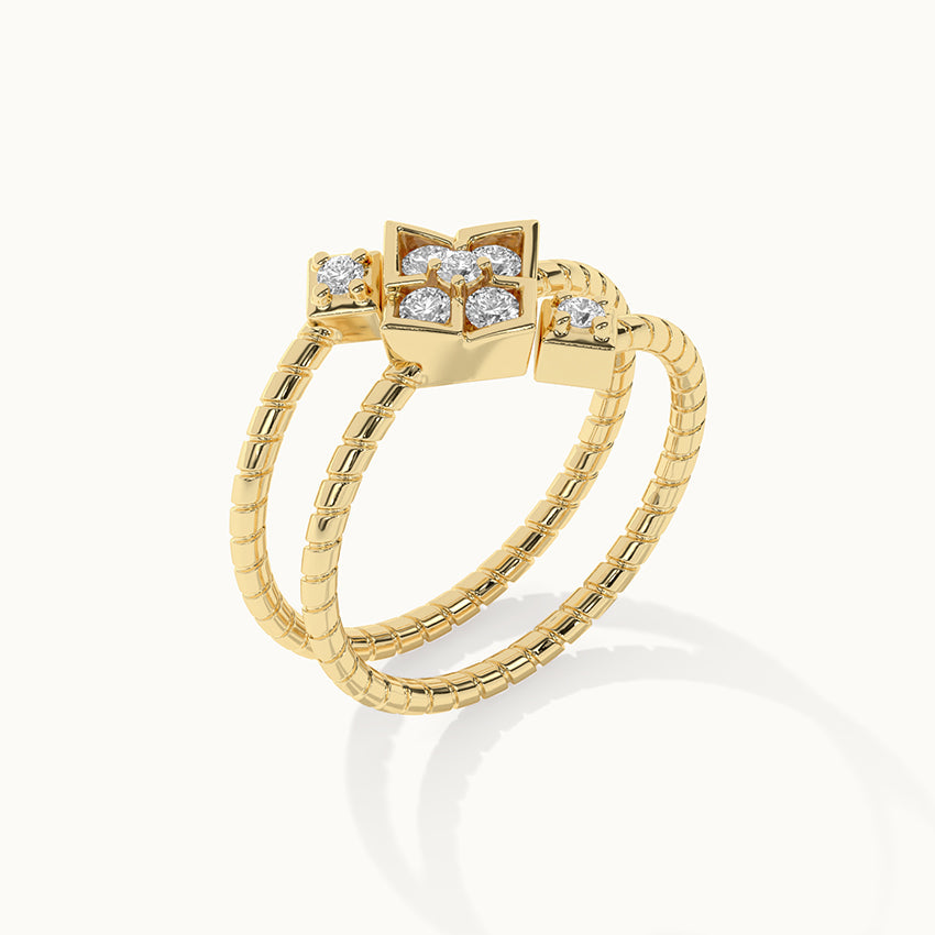 Gleaming Diamond Coil Ring, 14K Solid Gold, 1/4 ct Lab Grown Diamond-6