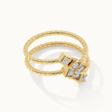 Gleaming Diamond Coil Ring, 14K Gold Vermeil, 1/4 ct Lab Grown Diamond-7