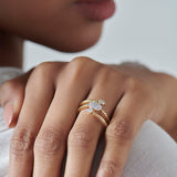 Dewdrop Diamond Coil Ring, 14K Gold Vermeil, 1/4 ct Lab Grown Diamond-4