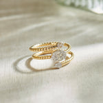 Dewdrop Diamond Coil Ring, 14K Gold Vermeil, 1/4 ct Lab Grown Diamond-8