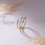 Dewdrop Diamond Coil Ring, 14K Gold Vermeil, 1/4 ct Lab Grown Diamond-7