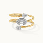 Dewdrop Diamond Coil Ring, 14K Gold Vermeil, 1/4 ct Lab Grown Diamond-3