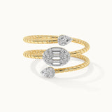 Dewdrop Diamond Coil Ring, 14K Gold Vermeil, 1/4 ct Lab Grown Diamond-3