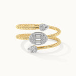 Dewdrop Diamond Coil Ring, 14K Gold Vermeil, 1/4 ct Lab Grown Diamond-3