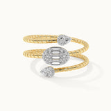 Dewdrop Diamond Coil Ring, 14K Gold Vermeil, 1/4 ct Lab Grown Diamond-3