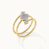 Dewdrop Diamond Coil Ring, 14K Gold Vermeil, 1/4 ct Lab Grown Diamond-6