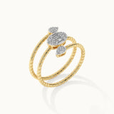 Dewdrop Diamond Coil Ring