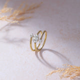 Dewdrop Diamond Coil Ring, 14K Gold Vermeil, 1/4 ct Lab Grown Diamond-7