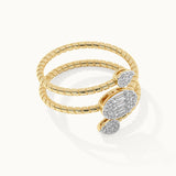 Dewdrop Diamond Coil Ring, 14K Gold Vermeil, 1/4 ct Lab Grown Diamond-5