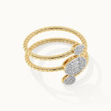 Dewdrop Diamond Coil Ring