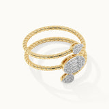 Dewdrop Diamond Coil Ring, 14K Gold Vermeil, 1/4 ct Lab Grown Diamond-5