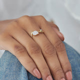 Diamond Swirl Ring, 14K Solid Gold, 1/3 ct Lab Grown Diamond-4