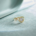 Diamond Swirl Ring, 14K Gold Vermeil, 1/3 ct Lab Grown Diamond-1