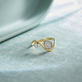Diamond Swirl Ring, 14K Gold Vermeil, 1/3 ct Lab Grown Diamond-1