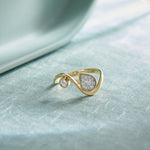 Diamond Swirl Ring, 14K Solid Gold, 1/3 ct Lab Grown Diamond-6