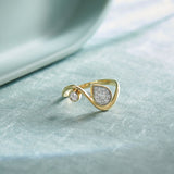 Diamond Swirl Ring, 14K Solid Gold, 1/3 ct Lab Grown Diamond-6