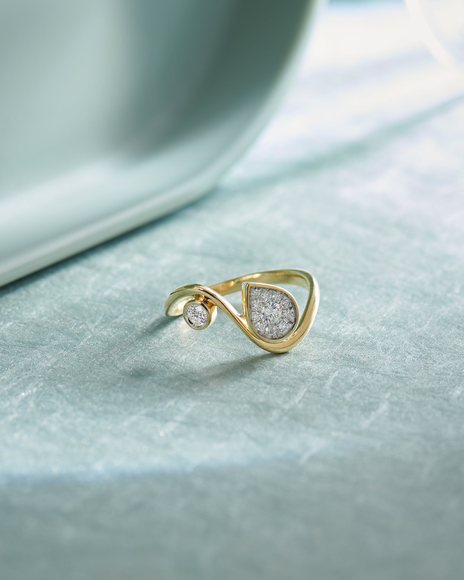 Diamond Swirl Ring, 14K Solid Gold, 1/3 ct Lab Grown Diamond-6