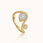 Diamond Swirl Ring, 14K Gold Vermeil, 1/3 ct Lab Grown Diamond-3