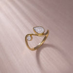 Diamond Swirl Ring, 14K Solid Gold, 1/3 ct Lab Grown Diamond-5