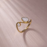 Diamond Swirl Ring, 14K Solid Gold, 1/3 ct Lab Grown Diamond-5